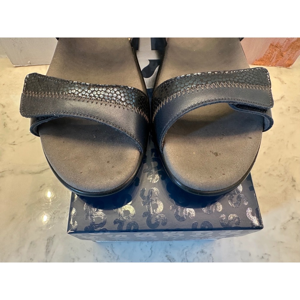 SAS Women's Nudu Heel Strap Sandal Sz 10W Suede Navy Blue Comfort Travel Support - Picture 4 of 11